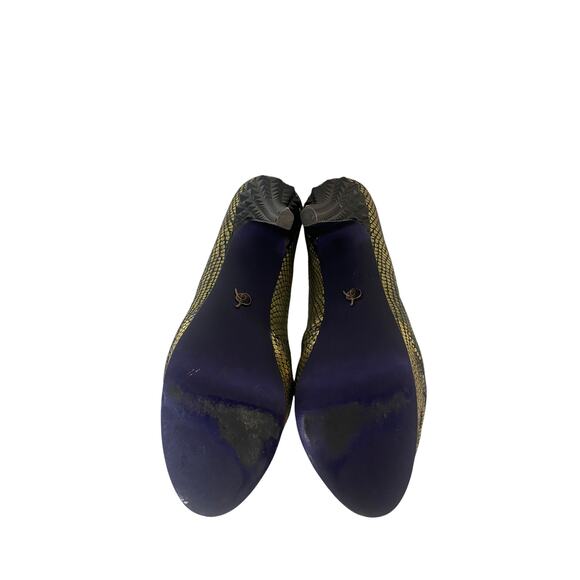 Rachel Roy Gold and Black Kimi Snakeskin Metallic Pumps Shoes Size 9.5 - Picture 8 of 11